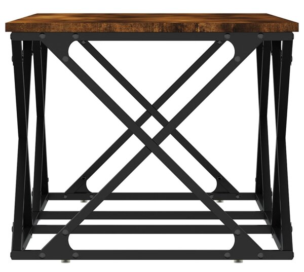 Füstös tölgy színű szerelt fa dohányzóasztal 100 x 49 x 40 cm