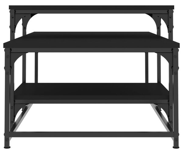 Fekete szerelt fa dohányzóasztal 102 x 60 x 45 cm