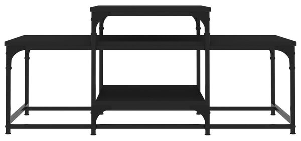 Fekete szerelt fa dohányzóasztal 102 x 60 x 45 cm