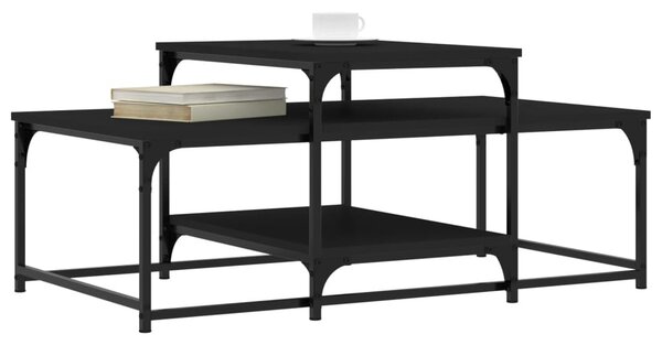 Fekete szerelt fa dohányzóasztal 102 x 60 x 45 cm