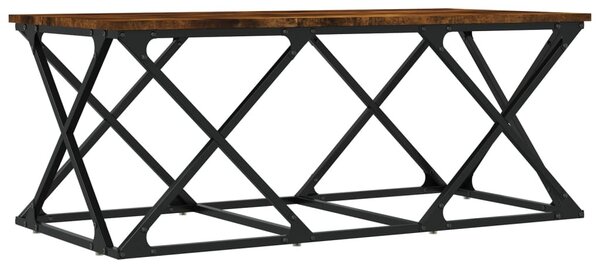 Füstös tölgy színű szerelt fa dohányzóasztal 100 x 49 x 40 cm