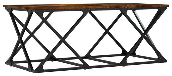 Füstös tölgy színű szerelt fa dohányzóasztal 100 x 49 x 40 cm