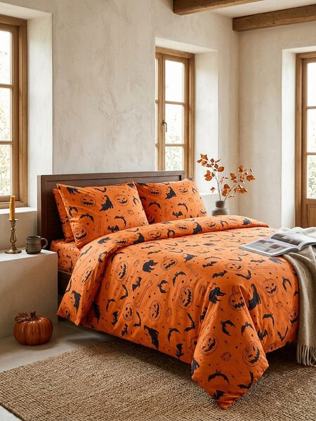 Sinsay - Halloween mintás ágynemű szett - narancs