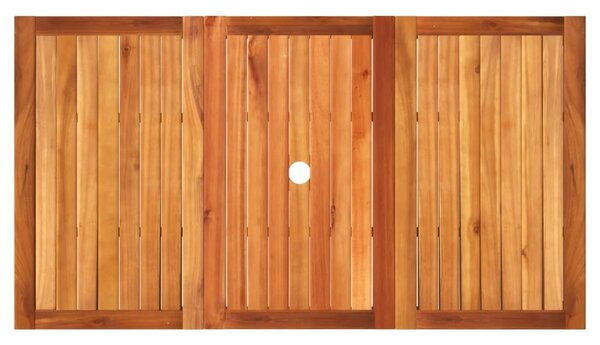 Fekete polyrattan és akácfa kerti asztal 140 x 80 x 75 cm