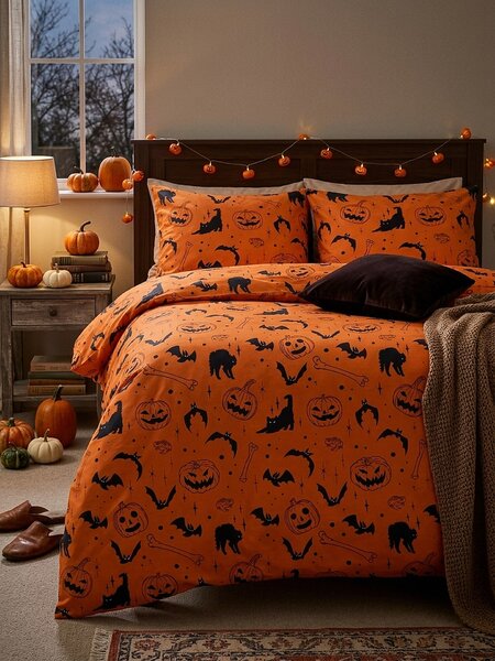 Sinsay - Halloween mintás ágynemű szett - narancs