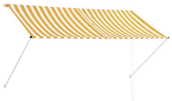 Feltekerhető sárga és fehér napellenző 250 x 150 cm