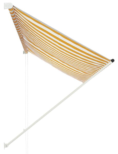 Feltekerhető sárga és fehér napellenző 250 x 150 cm