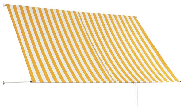 Feltekerhető sárga és fehér napellenző 250 x 150 cm