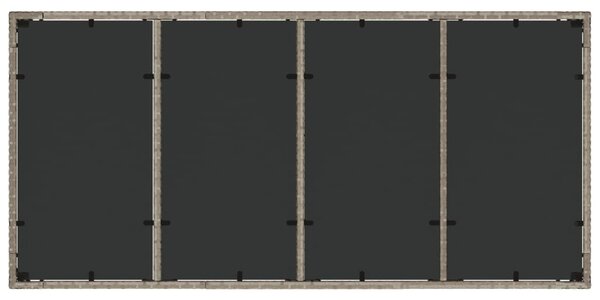 Világosszürke polyrattan üveglapos kerti asztal 190x90x75 cm