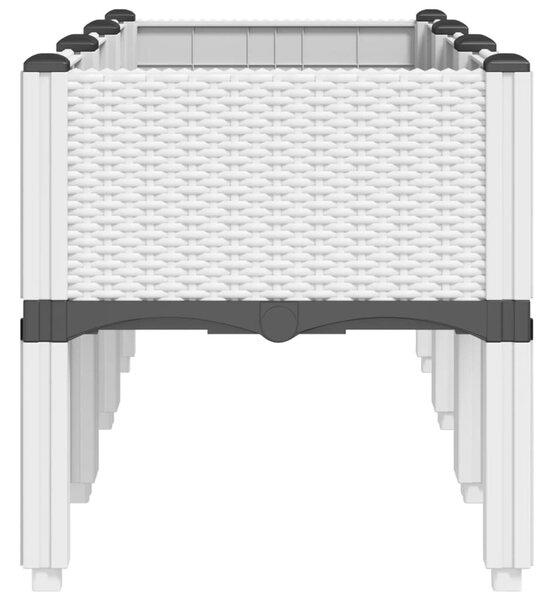 Fehér PP rácsos kerti ültetőláda 120 x 40 x 42 cm