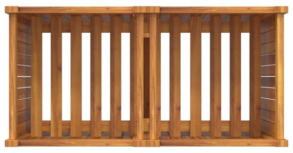 Tömör akácfa kerti virágtartó béléssel 84 x 42 x 75 cm