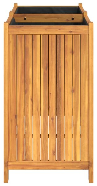 Tömör akácfa kerti virágtartó béléssel 84 x 42 x 75 cm