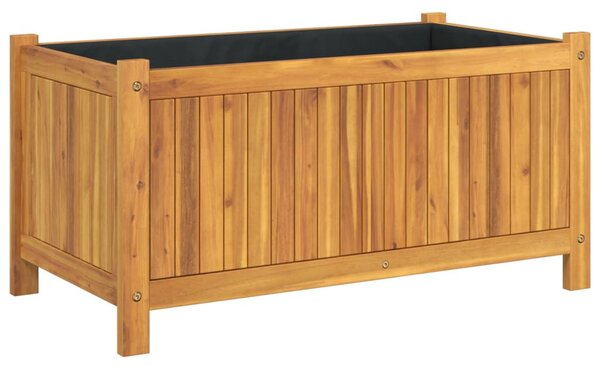 VidaXL tömör akácfa kerti virágtartó béléssel 80 x 42 x 40 cm