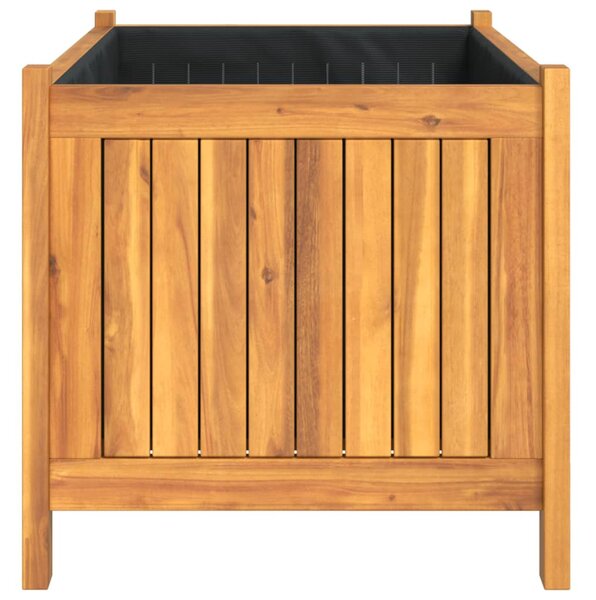 VidaXL tömör akácfa kerti virágtartó béléssel 80 x 42 x 40 cm