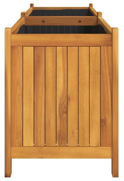 VidaXL tömör akácfa kerti virágtartó béléssel 153x38,5x50 cm