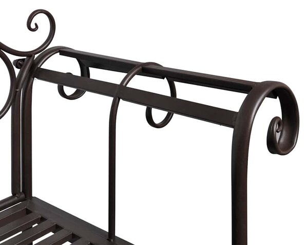 Barna antik acél kerti pad 132 cm
