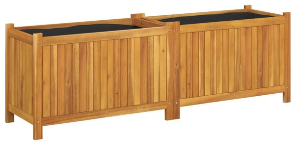 VidaXL tömör akácfa kerti virágtartó béléssel 153x38,5x50 cm