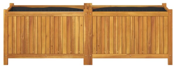 VidaXL tömör akácfa kerti virágtartó béléssel 153x38,5x50 cm