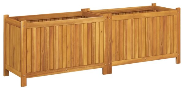 VidaXL tömör akácfa kerti virágtartó béléssel 153x38,5x50 cm