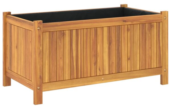 VidaXL tömör akácfa kerti virágtartó béléssel 80 x 42 x 40 cm