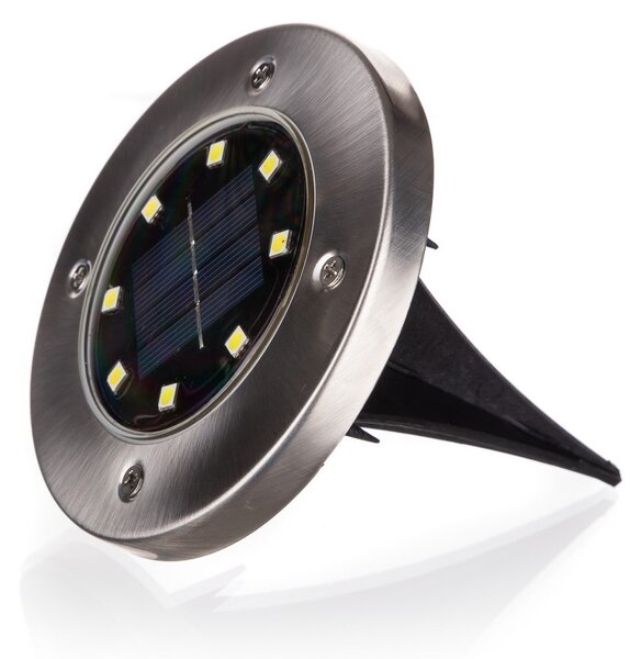Happy Green Solar süllyesztett LED lámpa ezüst, 12cm