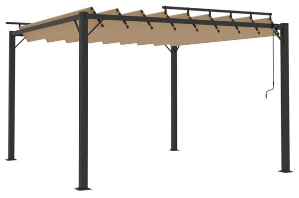 VidaXL tópszínű szövet és alumínium pavilon lamellás tetővel 3 x 3 m