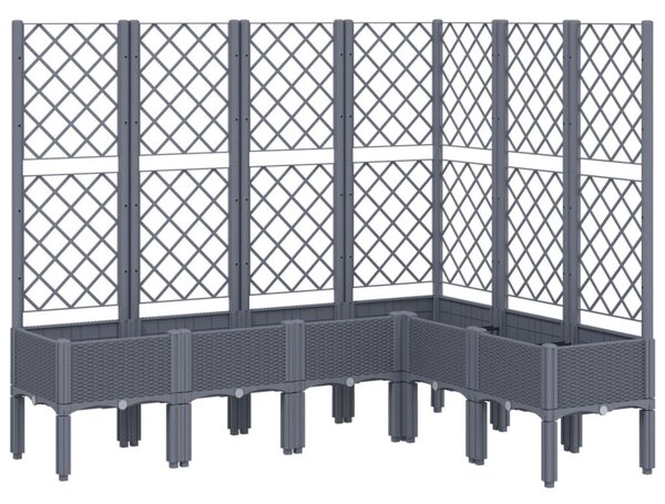 Kékszürke PP rácsos kerti ültetőláda 160 x 120 x 142 cm