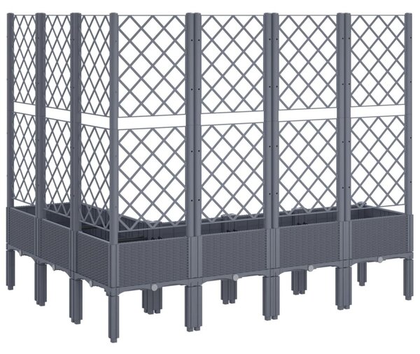Kékszürke PP rácsos kerti ültetőláda 160 x 120 x 142 cm