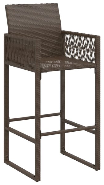 2 db barna polyrattan kerti bárszék