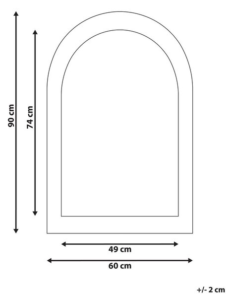 Falitükör HURIEL 60 cm 90 cm Bársony Olívazöld