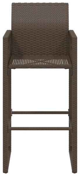 2 db barna polyrattan kerti bárszék