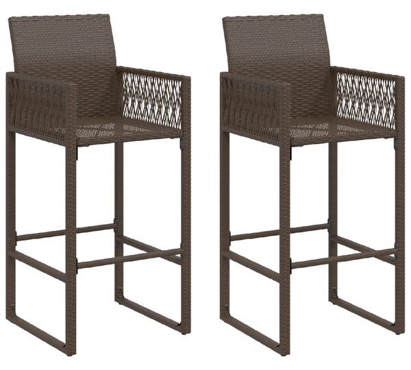 2 db barna polyrattan kerti bárszék