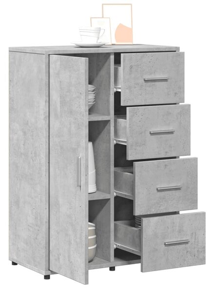 2 db betonszürke szerelt fa tálalószekrény 60 x 31 x 84 cm