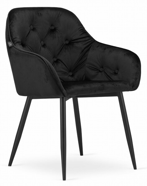 PreHouse FORIO szék - fekete bársony / fekete lábak