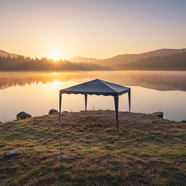 Kerti pavilon, Gazebo, sötétszürke, 300x300x250 cm