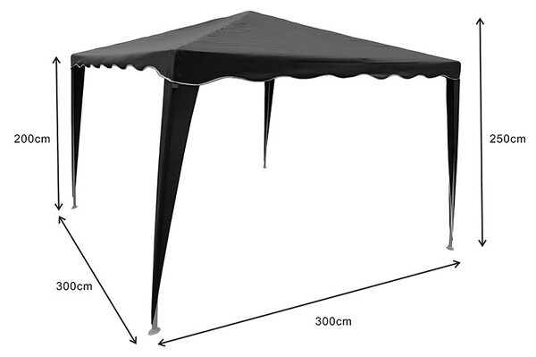 Kerti pavilon, Gazebo, sötétszürke, 300x300x250 cm