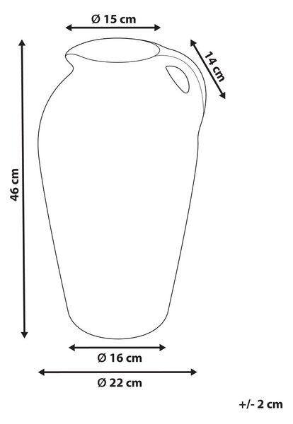 Dekor váza TAIPING Kerámia 46 cm Homokbézs