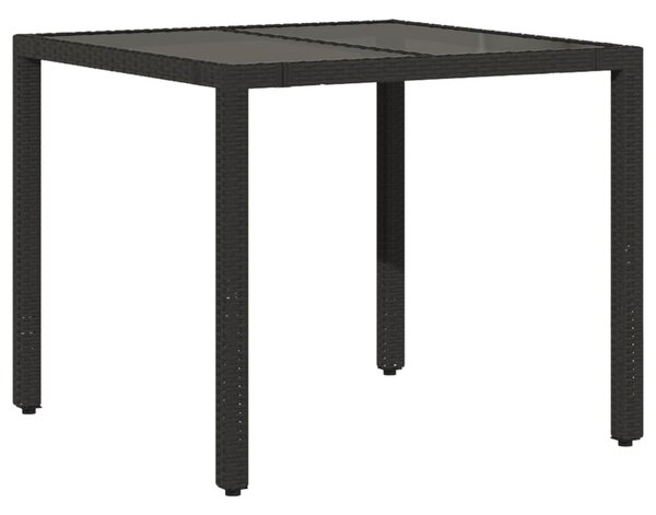 3 részes fekete polyrattan bisztrógarnitúra párnával