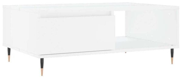 Fehér szerelt fa dohányzóasztal 90 x 60 x 35 cm (827052)