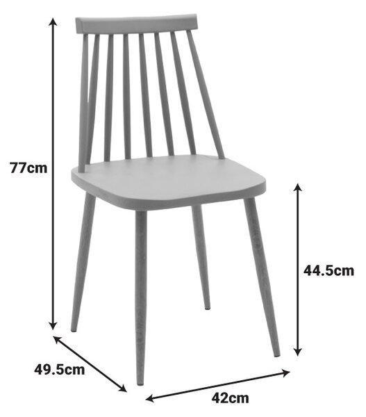 Set masa si scaune dining, 5 buc, Aurora Natali, Alb, 120x80x76 cm