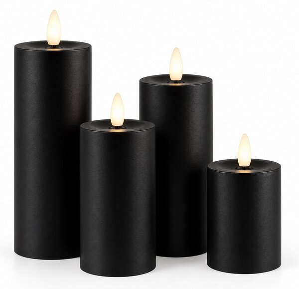 SHP Flame LED Gyertyaszett Fekete Távirányítóval