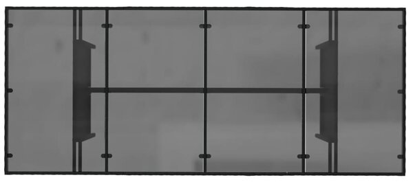 Fekete polyrattan üveglapos kerti asztal 190 x 80 x 75 cm