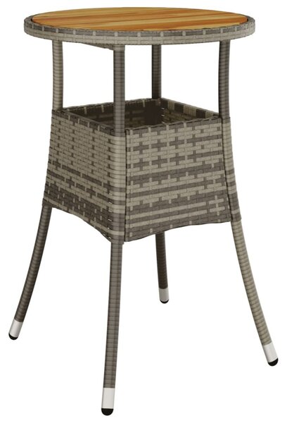 5 részes szürke polyrattan kerti bisztrógarnitúra párnákkal