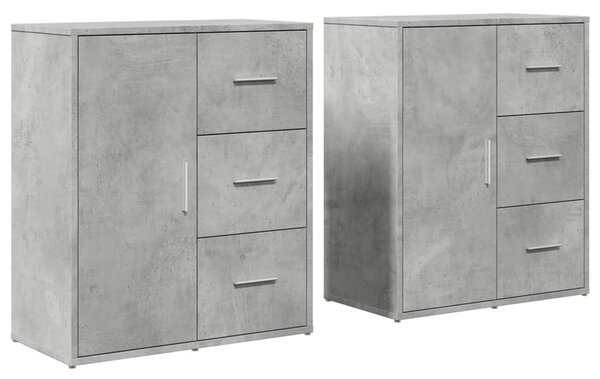 2 db betonszürke szerelt fa tálalószekrény 60 x 31 x 70 cm