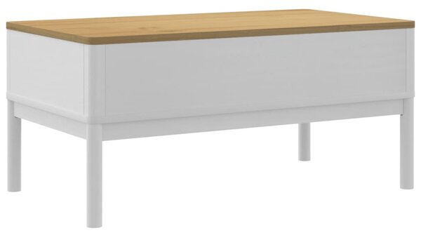 FLORO fehér tömör fenyőfa dohányzóasztal 99 x 55,5 x 45 cm