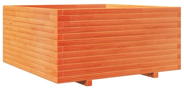 Viaszbarna tömör fenyőfa kerti virágláda 100 x 100 x 49,5 cm