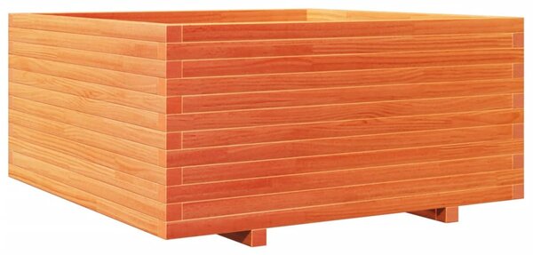 Viaszbarna tömör fenyőfa kerti virágláda 100 x 100 x 49,5 cm