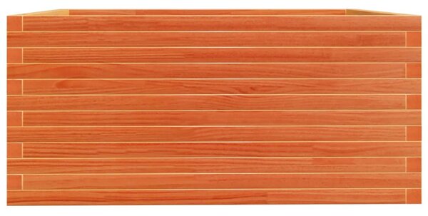 Viaszbarna tömör fenyőfa kerti virágláda 100 x 100 x 49,5 cm