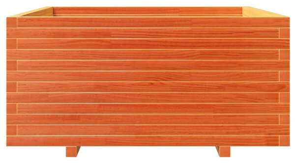 Viaszbarna tömör fenyőfa kerti virágláda 100 x 100 x 49,5 cm