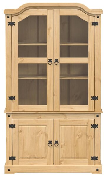 Corona tömör fenyőfa vitrinszekrény 103,5 x 42 x 180 cm